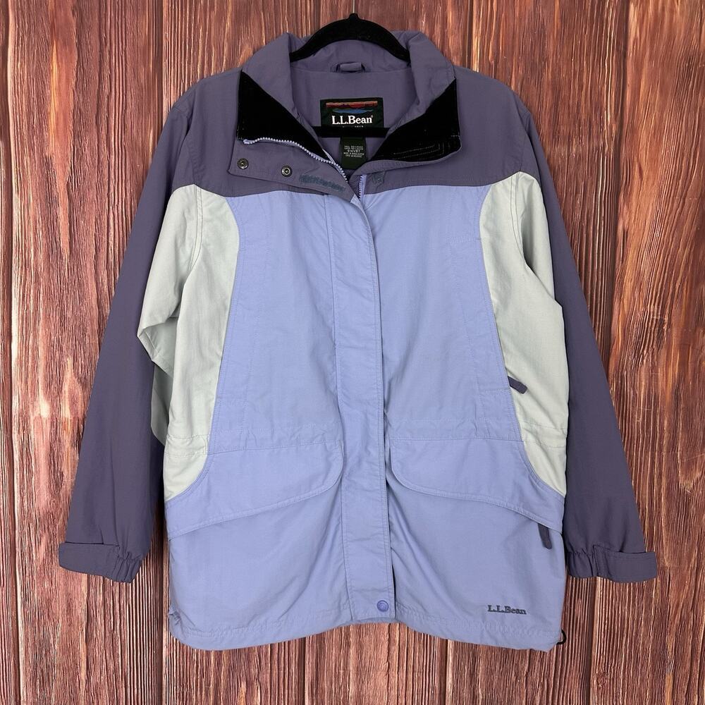 Vintage LL Bean Womens Winter Jacket Purple Full Zip Outdoor Size Medium M